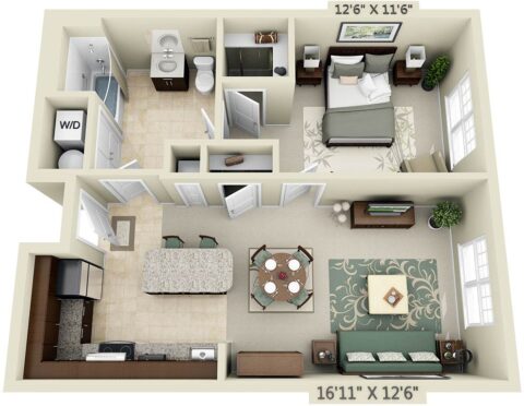 Floor plan for A1D