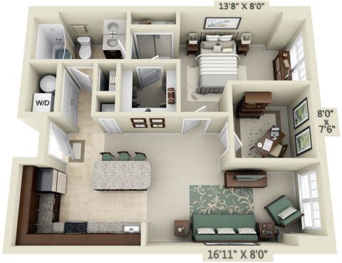 Floor plan for A1E