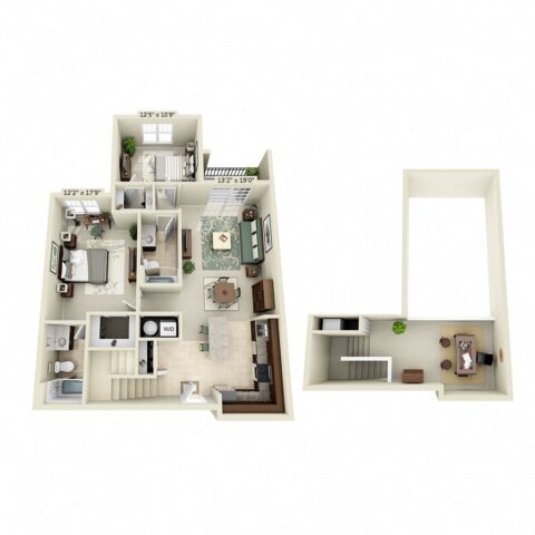 Floor plan with loft B2K