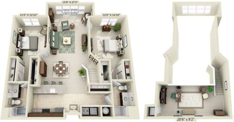 Floor plan with loft B2P