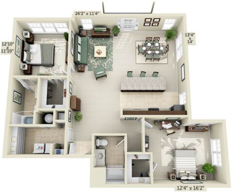 Floor plan for B2s