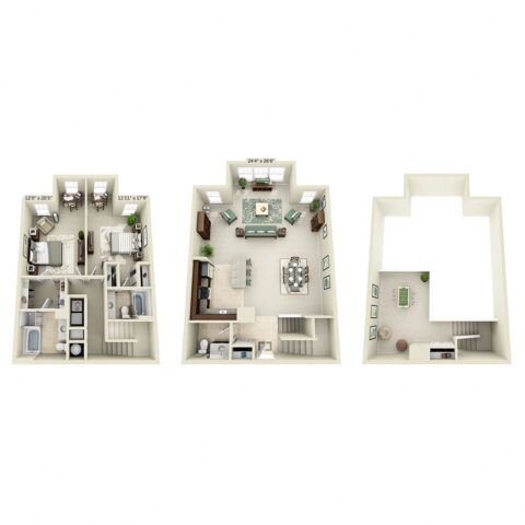 Town home floor plan B3F